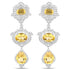 6.63 Carat Genuine Citrine and White Topaz .925 Sterling Silver Earrings by Bids.com