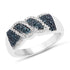 0.67 Carat Genuine Blue Diamond and White Diamond .925 Sterling Silver Ring by Bids.com