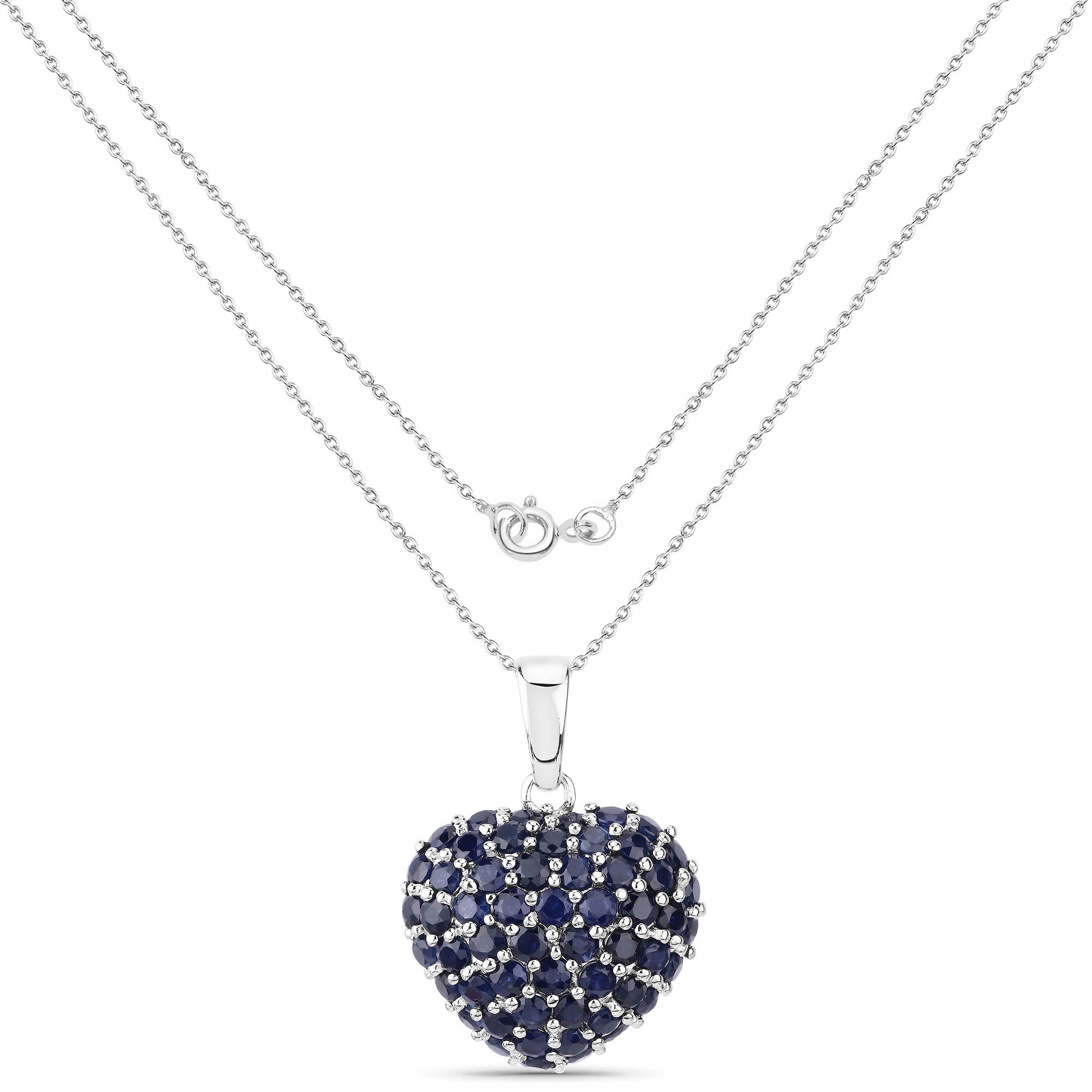 7.26 Carat Genuine Blue Sapphire .925 Sterling Silver Pendant by Bids.com