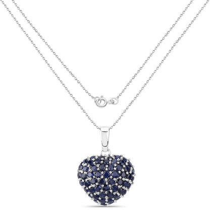 7.26 Carat Genuine Blue Sapphire .925 Sterling Silver Pendant by Bids.com
