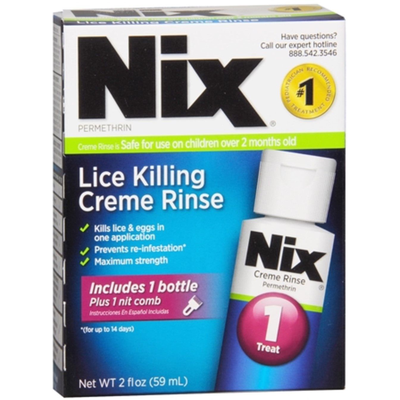 Nix Lice Treatment Creme Rinse And Nit Removal Comb, 2 Oz by Pasteur Pharmacy