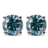 14K White Gold 1/2 Cttw Round Brilliant Cut Lab Grown Blue Diamond 4-Prong Classic Solitaire Stud Earrings (Blue Color, VVS2-VS1 Clarity) by Bids.com