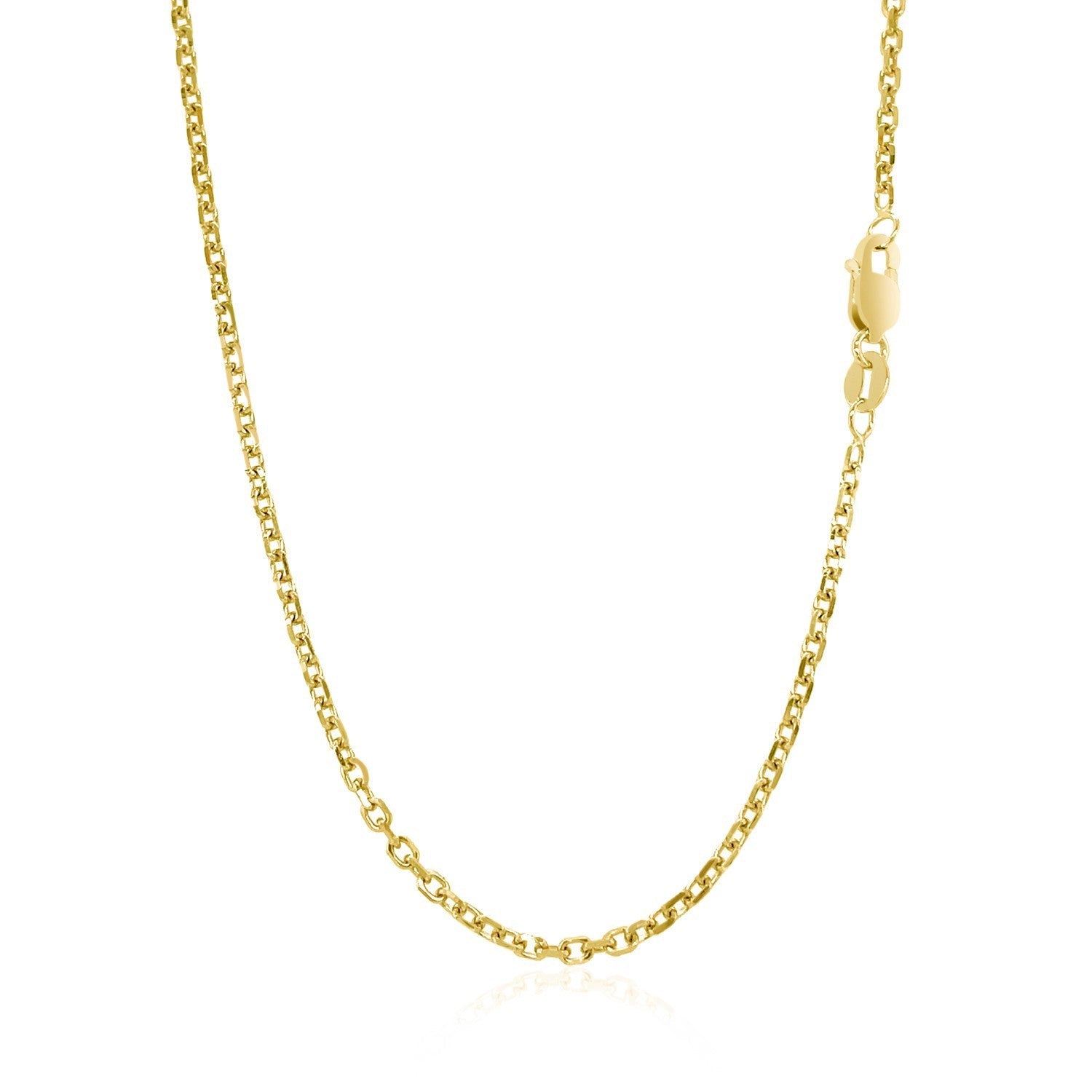 14k Yellow Gold Diamond Cut Cable Link Chain 1.8mm by Bids.com