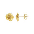 14k Yellow Gold Post Earrings with Roses  DestGlow
