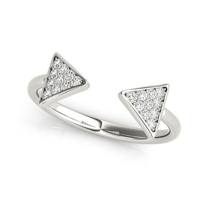 14k White Gold Diamond Arrowhead Open Ring (1/5 cttw) by Bids.com