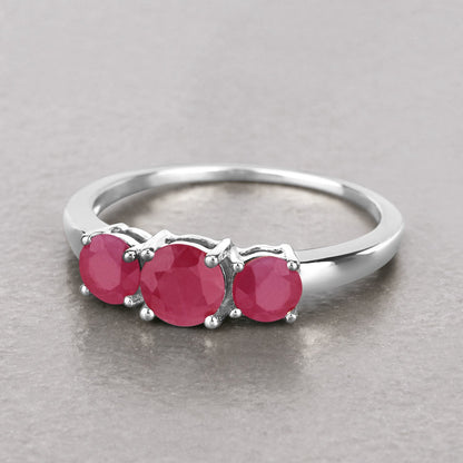 1.15 Carat Genuine Ruby 14K White Gold Ring by Bids.com