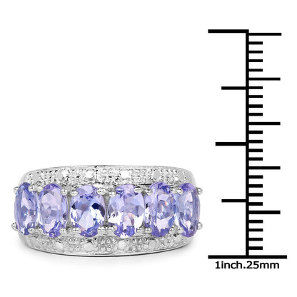 2.64 Carat Genuine Tanzanite .925 Sterling Silver Ring by Bids.com