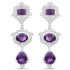 6.97 Carat Genuine Amethyst and White Topaz .925 Sterling Silver Earrings by Bids.com
