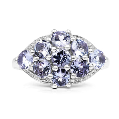 2.07 Carat Genuine Tanzanite .925 Sterling Silver Ring by Bids.com