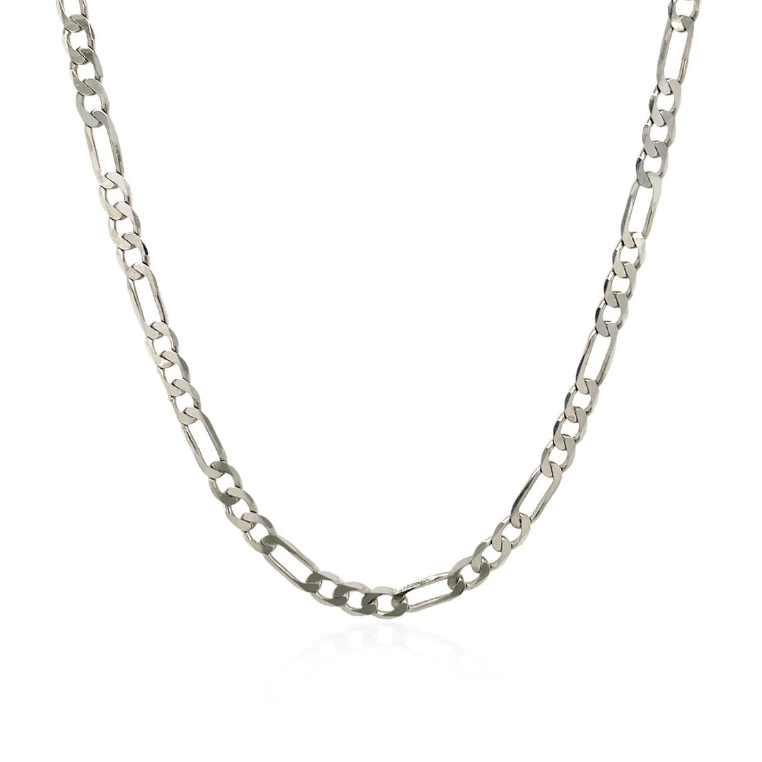 3.0mm 14k White Gold Solid Figaro Chain by Bids.com
