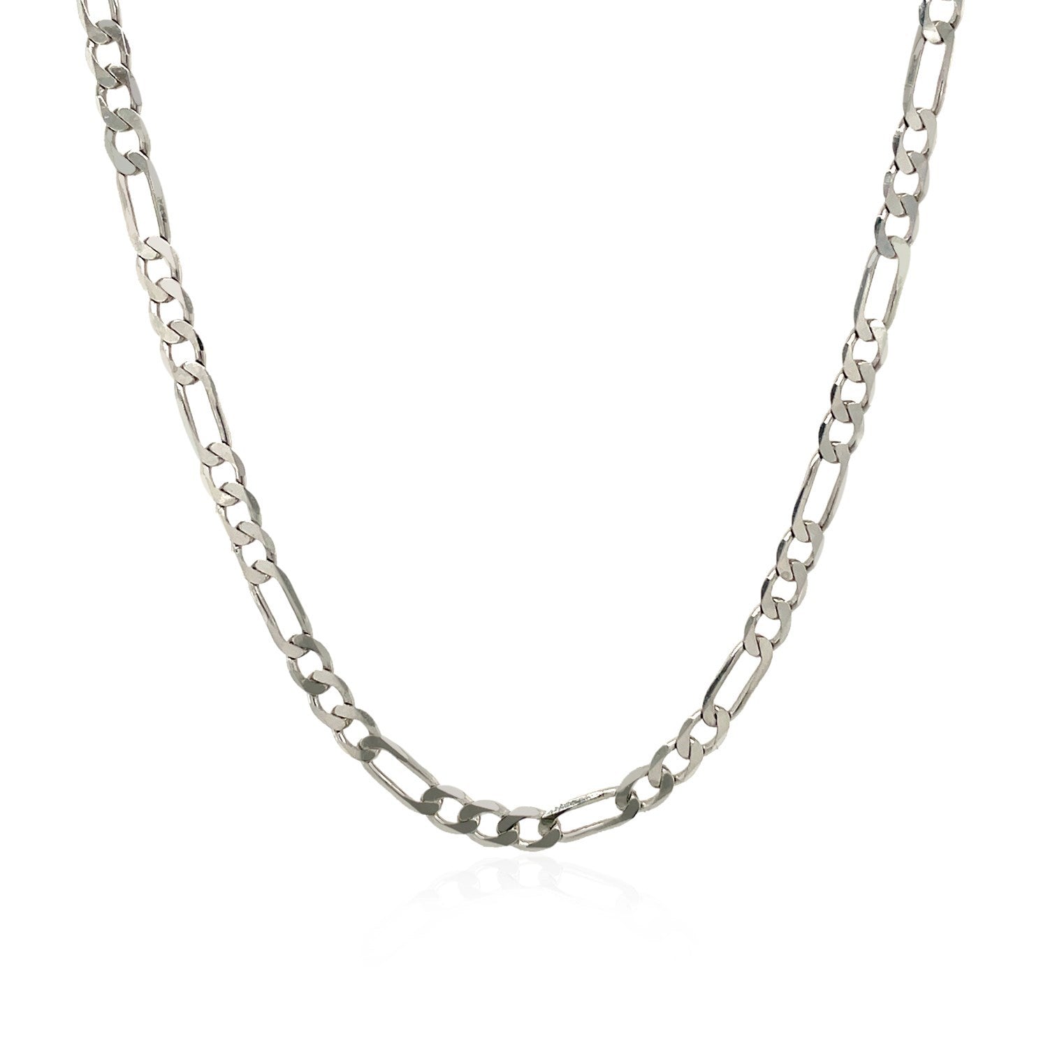3.0mm 14k White Gold Solid Figaro Chain by Bids.com