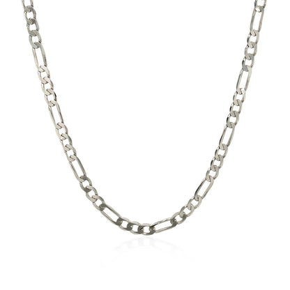 3.0mm 14k White Gold Solid Figaro Chain by Bids.com