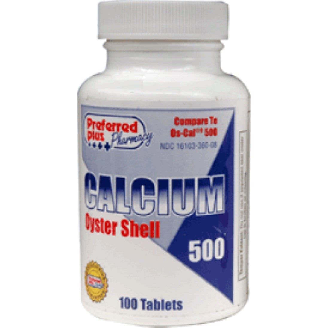 Preferred Plus 4 Pack - De Calcio Tabletas De 500 Mg, Concha De Ostra by Pasteur Pharmacy