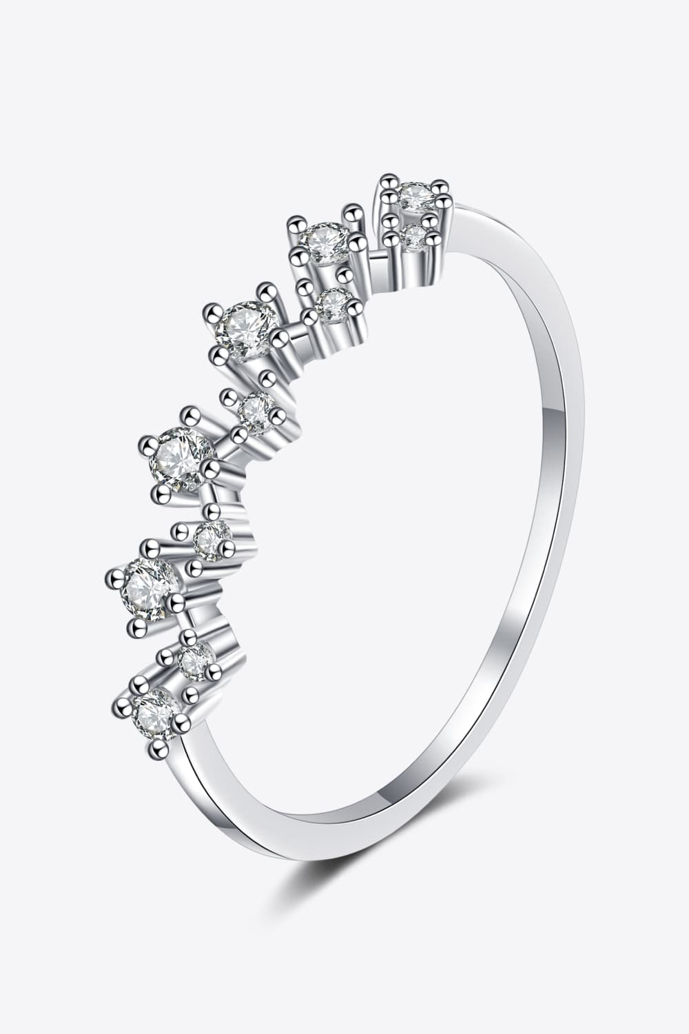 Sparkala™ Rhodium-Plated Half-Eternity Ring by Sparkala