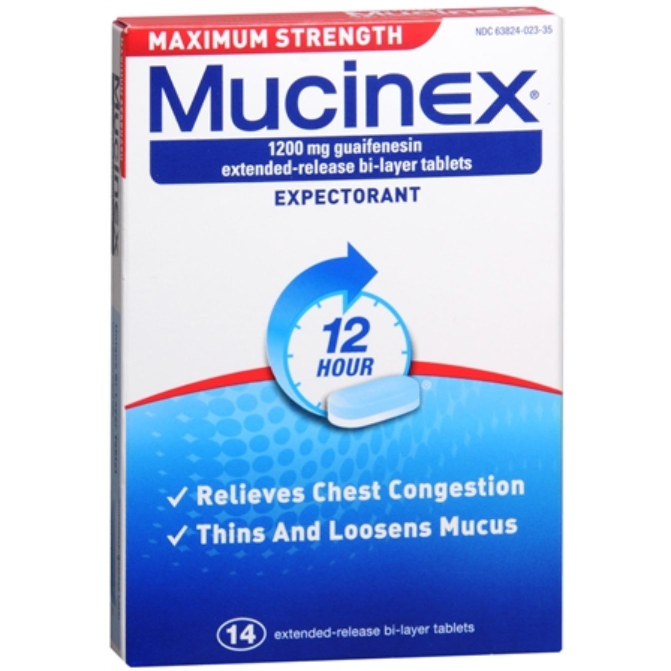 Mucinex Expectorant, Maximum Strength, 1200 Mg, 12 Hour, Tablets by Pasteur Pharmacy