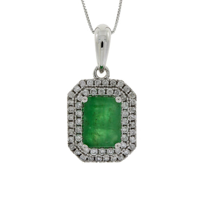 1.08ct Emerald Diamond Fashion Pendants 14KT White Gold by Bids.com