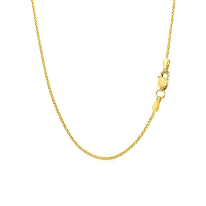 14k Yellow Gold Round Wheat Chain 1.0mm by Bids.com