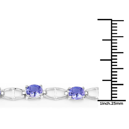 4.29 Carat Genuine Tanzanite .925 Sterling Silver Bracelet  DestGlow