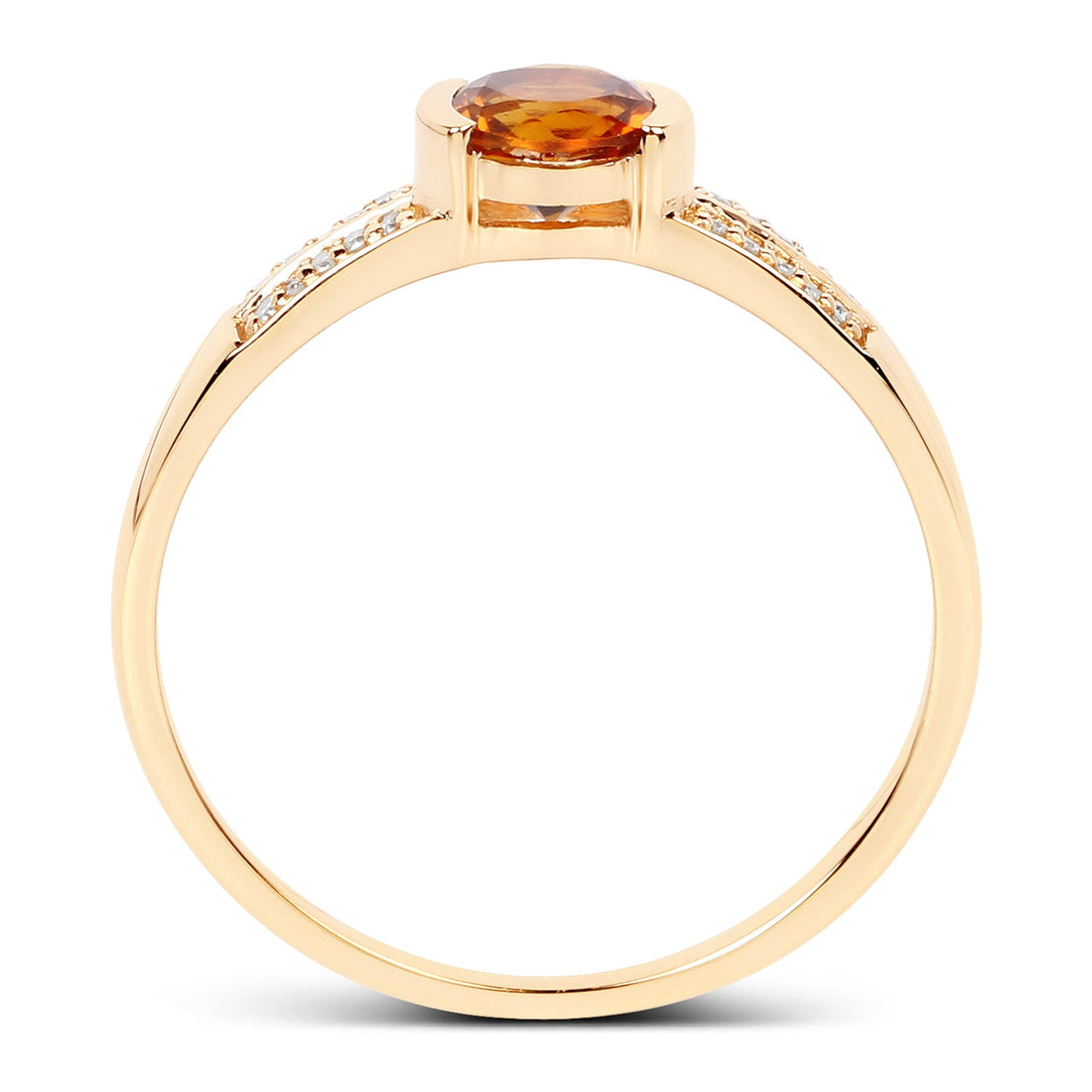 0.51 Carat Genuine Citrine and White Diamond 14K Yellow Gold Ring by Bids.com