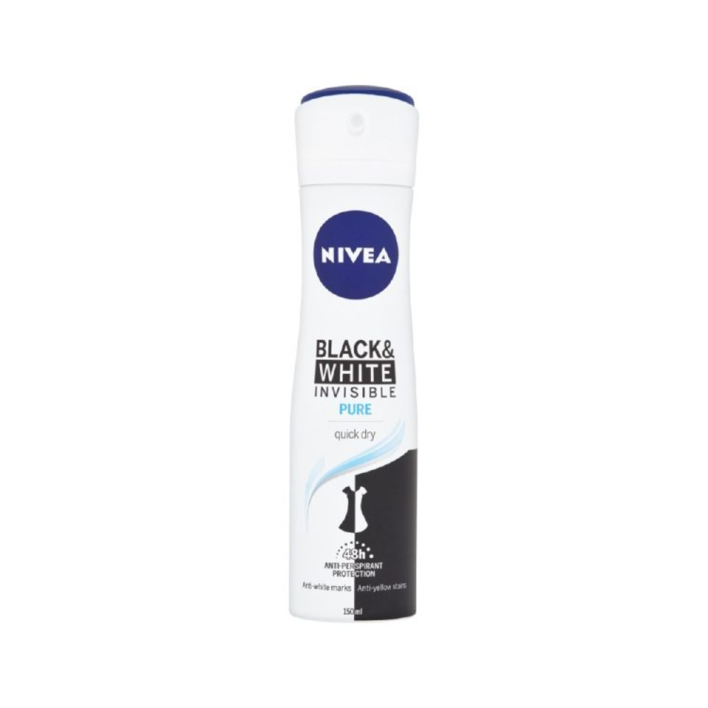 Nivea Black &amp; White Pure Invisible 72H Deodorant 150ml by Pasteur Pharmacy
