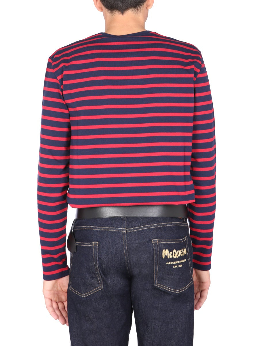 Alexander Mcqueen Men T-Shirt With Flocked Logo by Luosophy