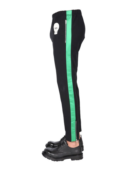 Alexander Mcqueen Men Jogging Pants With Embroidered Skull by Luosophy