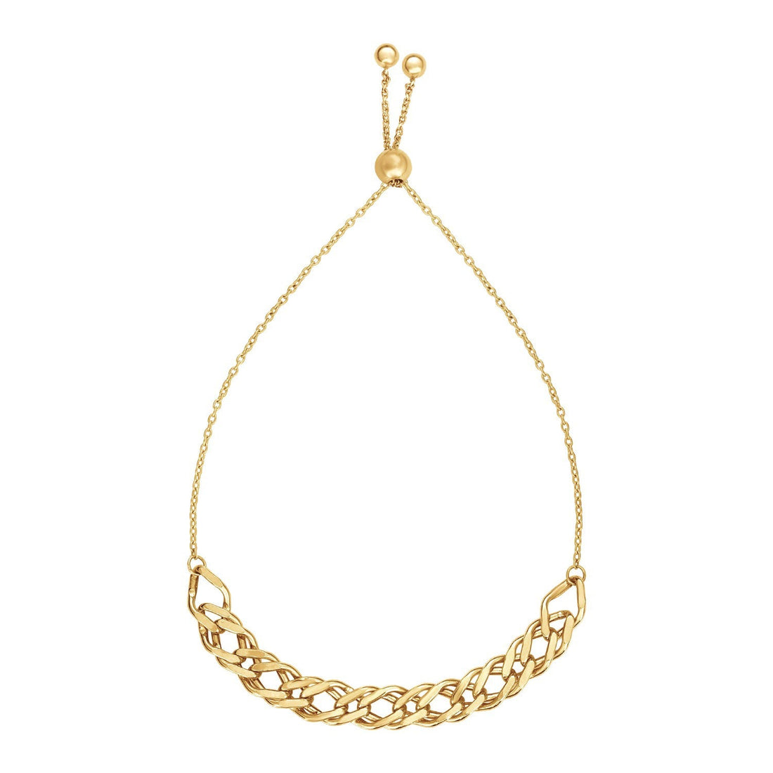 Adjustable Chain Bracelet in 14k Yellow Gold by Bids.com