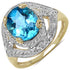 14K Yellow Gold Plated 3.25 Carat Genuine Swiss Blue Topaz .925 Sterling Silver Ring by Bids.com