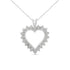 .925 Sterling Silver 1/4 Cttw Miracle Set Diamond Open Heart 18" Pendant Necklace (I-J Color, I3 Clarity) by Bids.com