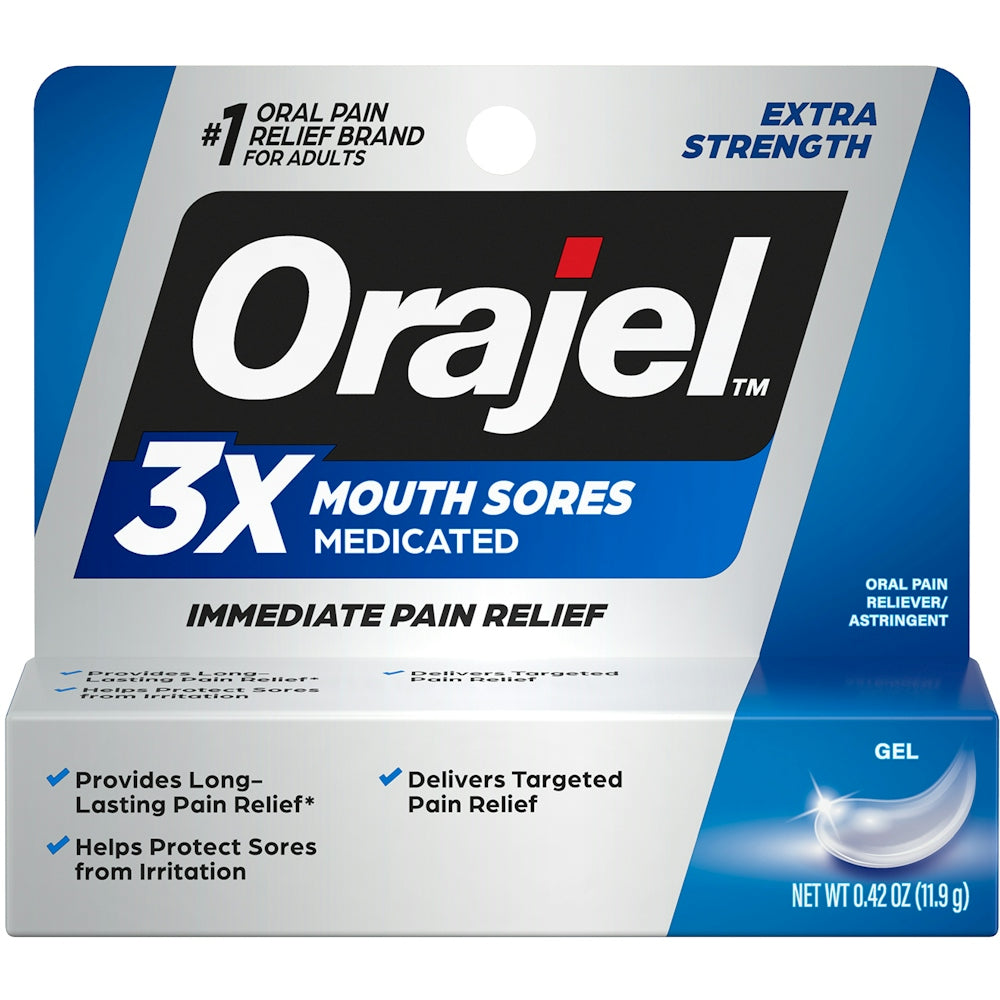 Orajel Gel Extra Strength 3X Medicated Mouth Sores 0.42 Oz by Pasteur Pharmacy