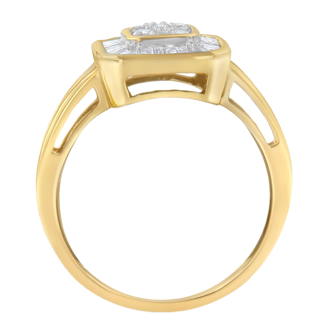 10K Yellow Gold Diamond Cocktail Ring (1/2 Cttw, I-J Color, SI2-I1 Clarity) - Size 6 by Bids.com