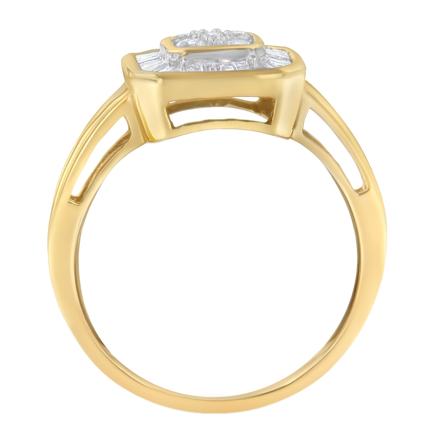 10K Yellow Gold Diamond Cocktail Ring (1/2 Cttw, I-J Color, SI2-I1 Clarity) - Size 6 by Bids.com