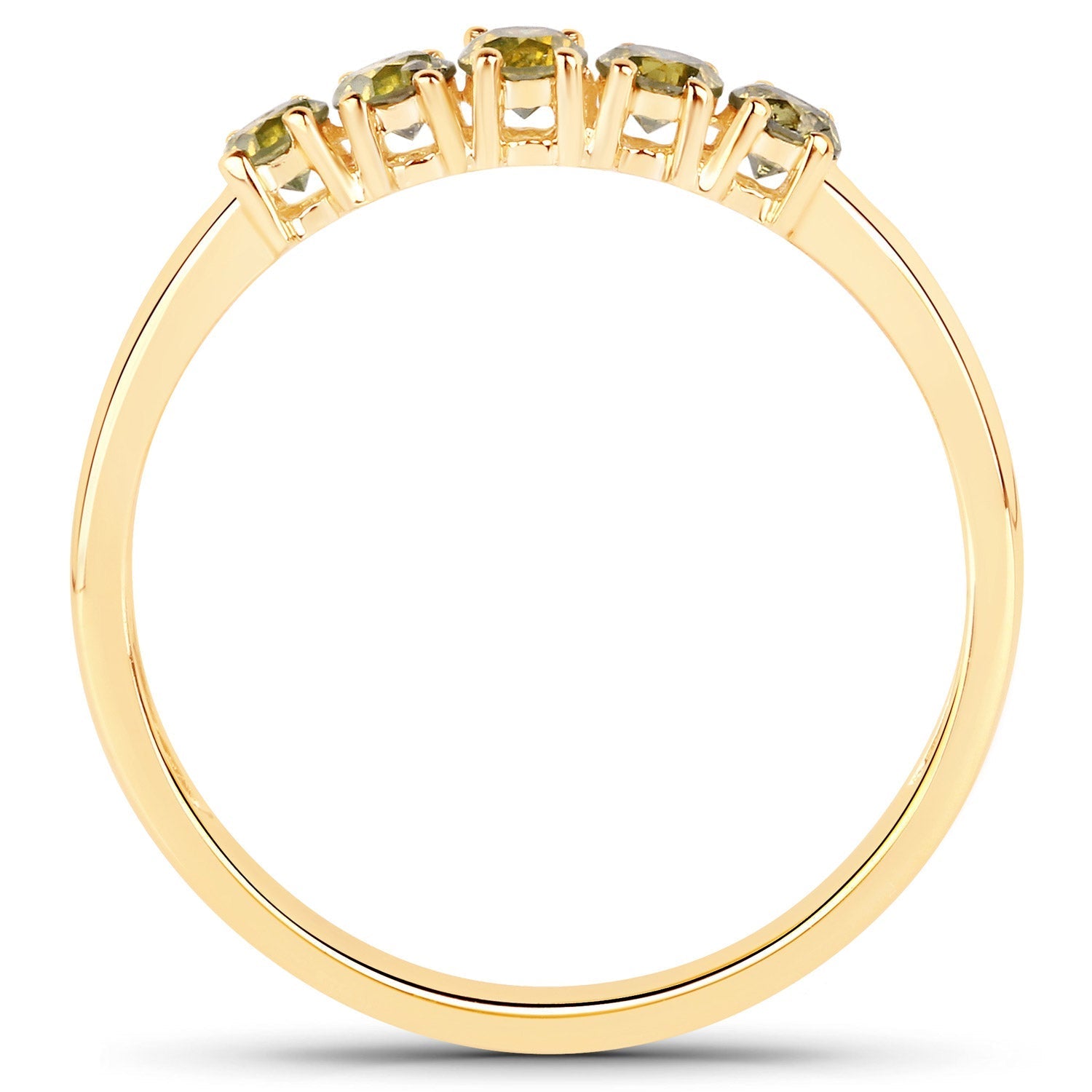 0.46 Carat Genuine Yellow Diamond 14K Yellow Gold Ring (I1-I2)  DestGlow