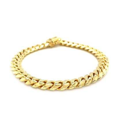8.25mm 14k Yellow Gold Classic Miami Cuban Solid Bracelet by Bids.com