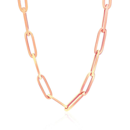14K Rose Gold Wide Paperclip Chain (6.1mm) by Bids.com