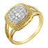 10K Yellow Gold Plated .925 Sterling Silver 1/2 Cttw Diamond Square Cushion Cluster Split Shank Cocktail Ring (J-K Color, I2-I3 Clarity) - Size 7  DestGlow