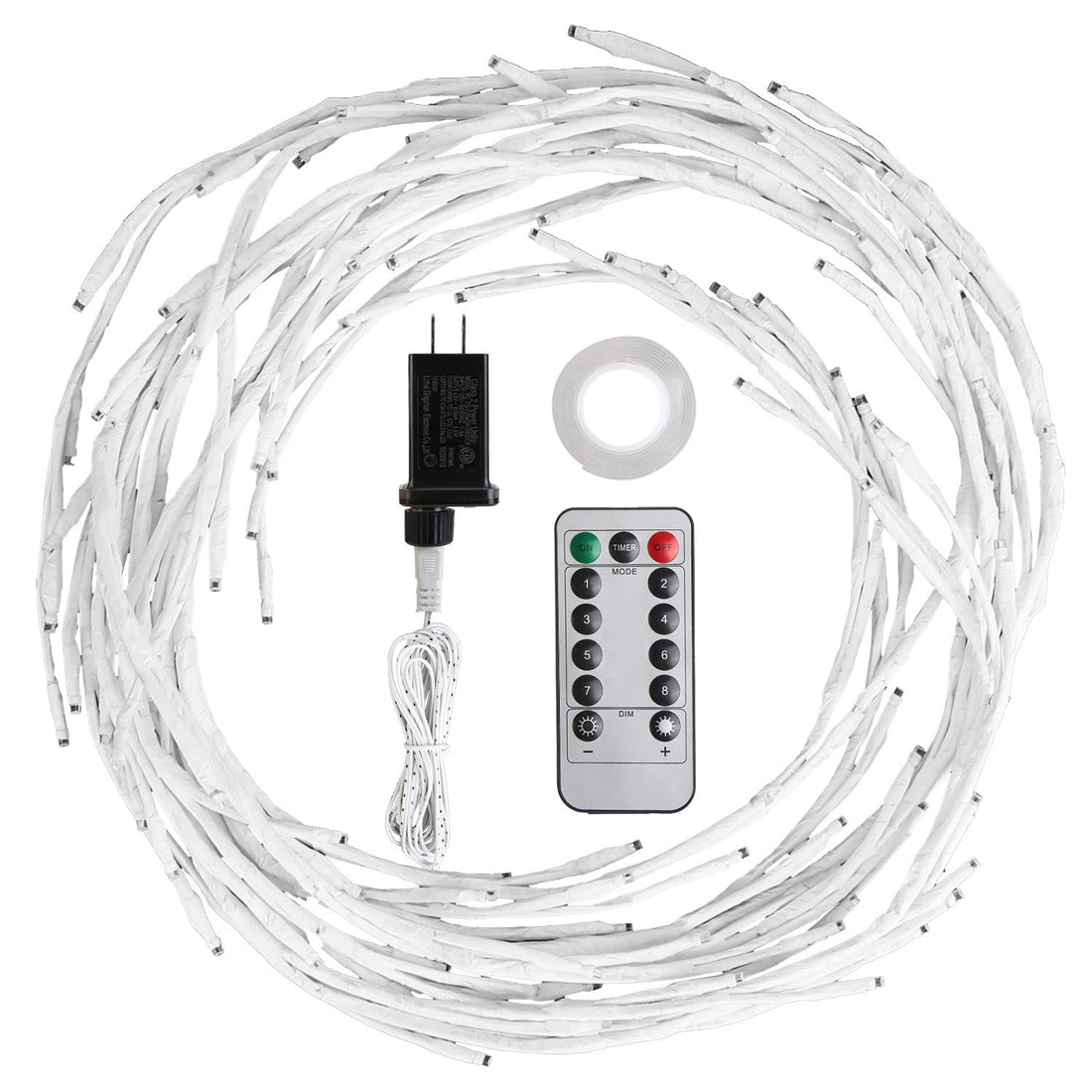 Lighted Birch Garland 7.87FT Lighted Twig Vine Lights 144LED Birch Garland with Lights String Light with Timer 8 Modes IP45 Waterproof for Christmas F 