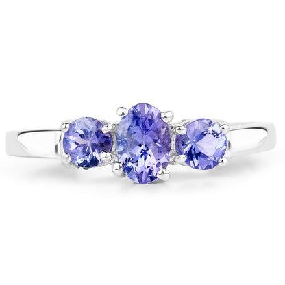 0.90 Carat Genuine Tanzanite .925 Sterling Silver Ring by Bids.com