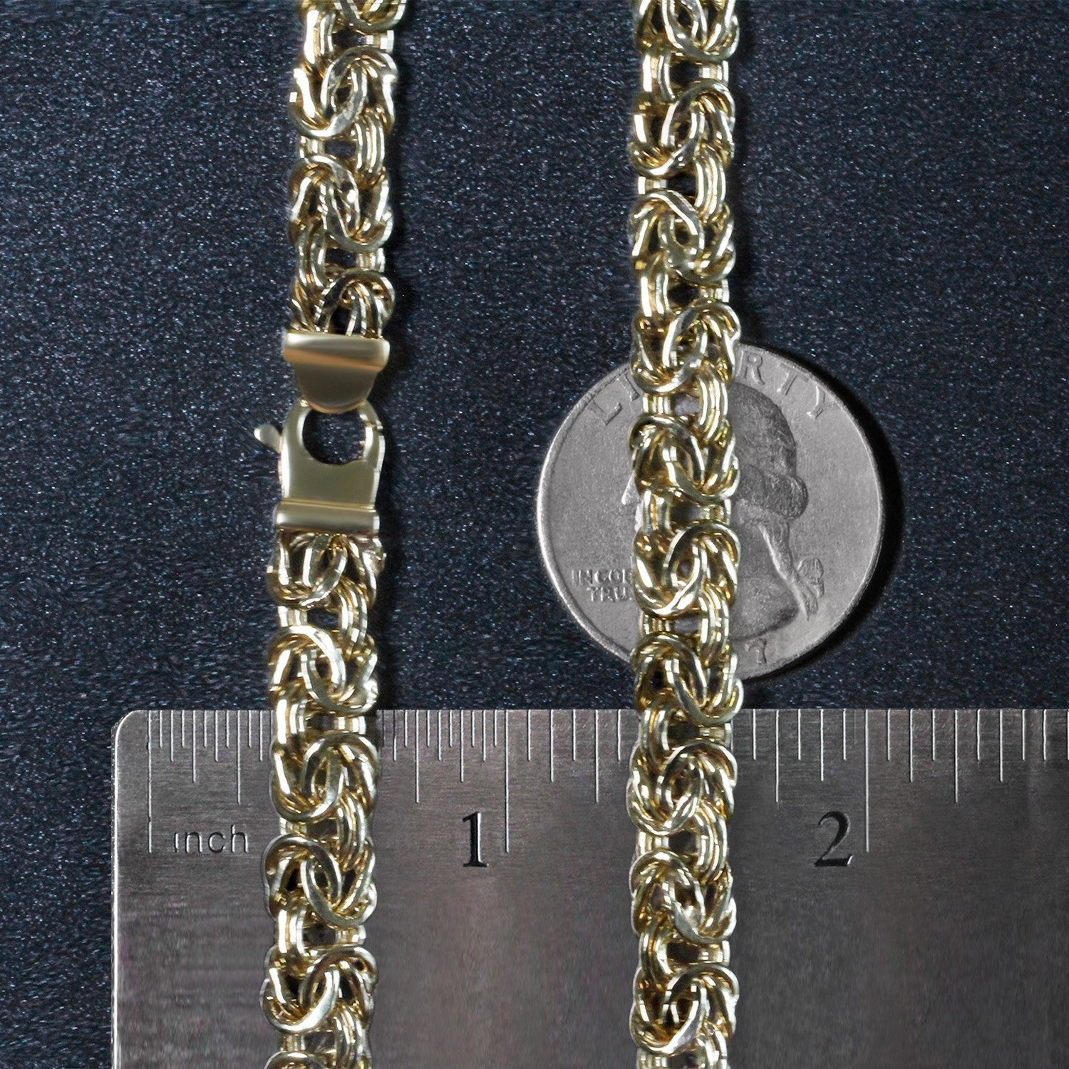 14k Yellow Gold Byzantine Motif Chain Necklace by Bids.com