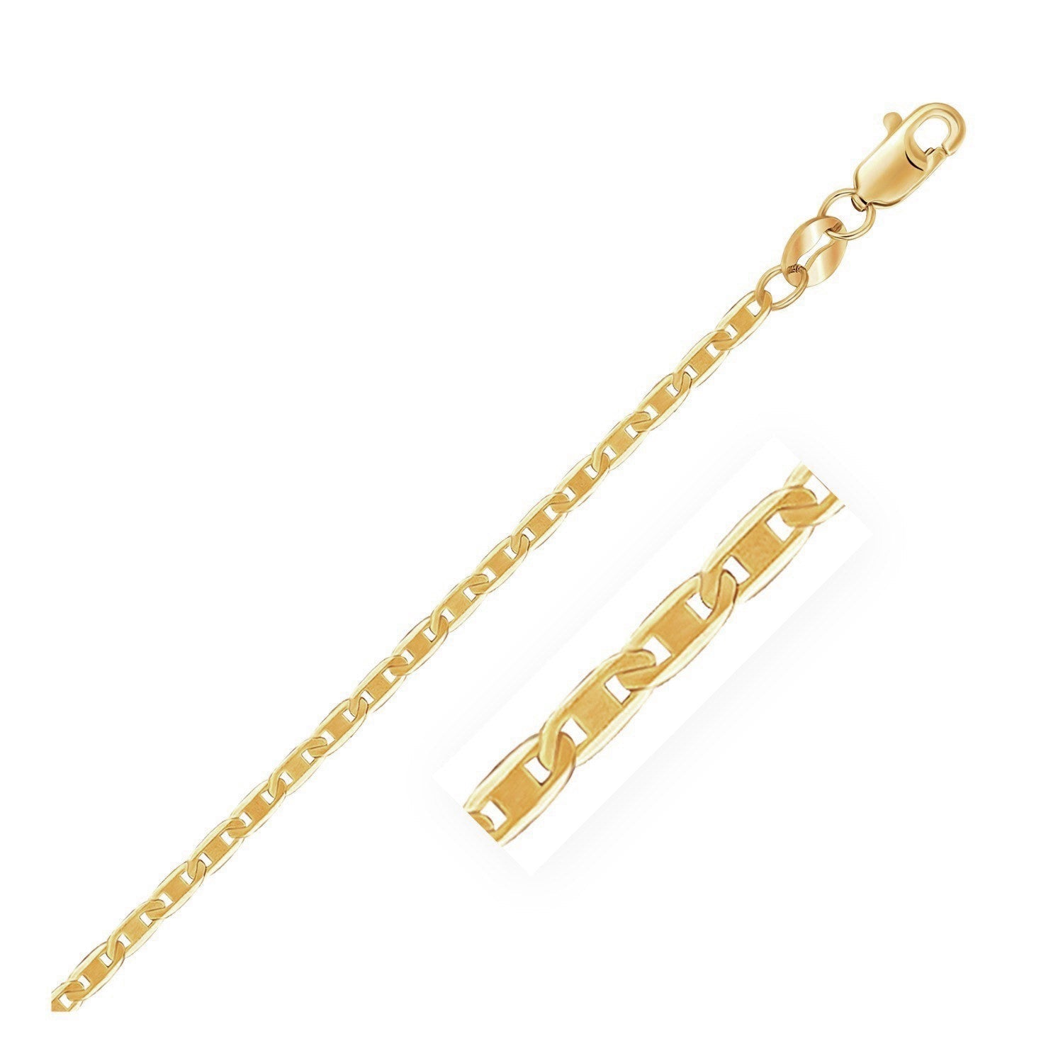 10k Yellow Gold Mariner Link Bracelet 1.7mm  DestGlow