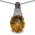 4.50 Carat Genuine Citrine, Champagne Diamond & White Diamond .925 Sterling Silver Pendant by Bids.com
