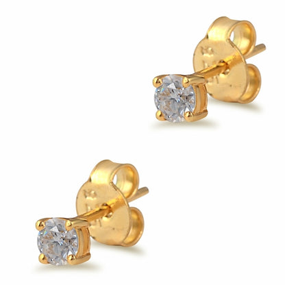 White Moissanite Stud Earrings - 4mm Round Lab Grown Sterling Silver