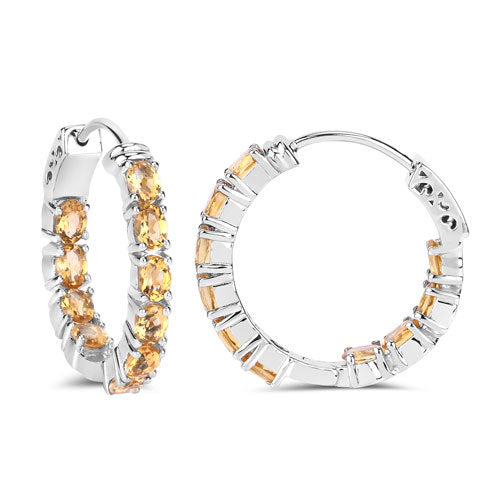 3.20 Carat Genuine Citrine .925 Sterling Silver Earrings  DestGlow