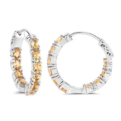 3.20 Carat Genuine Citrine .925 Sterling Silver Earrings  DestGlow