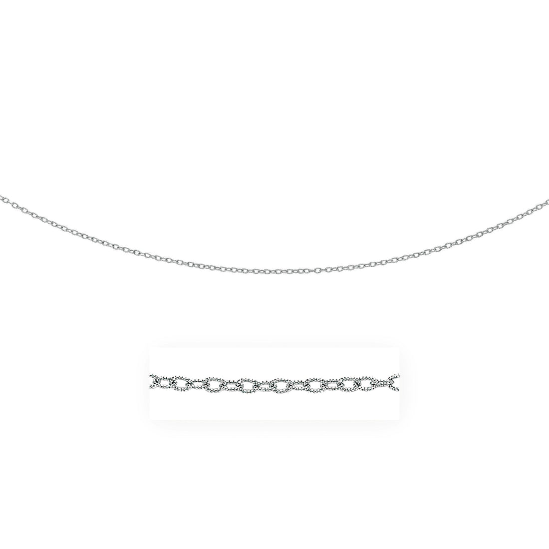 2.5mm 14k White Gold Pendant Chain with Textured Links by Bids.com