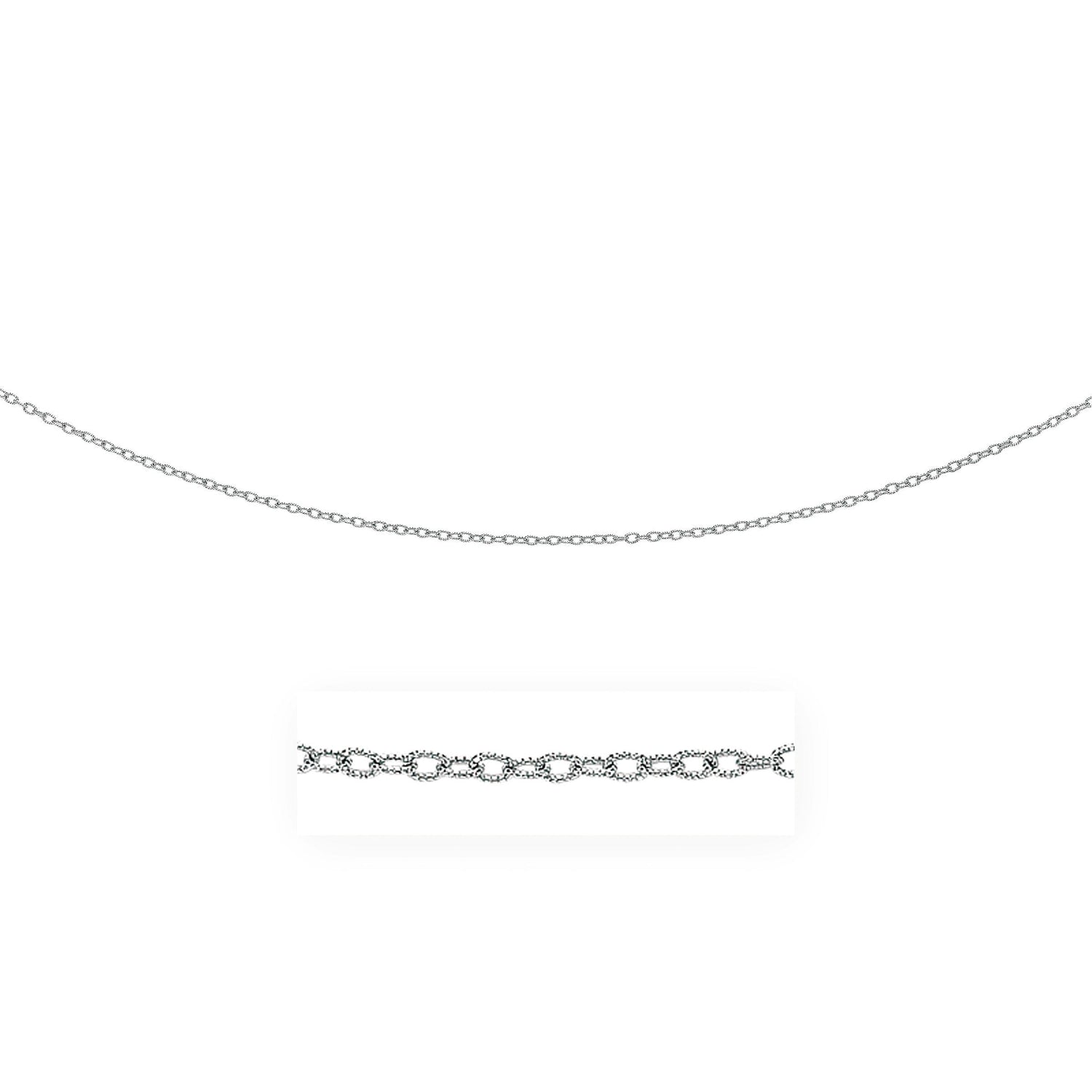 2.5mm 14k White Gold Pendant Chain with Textured Links by Bids.com