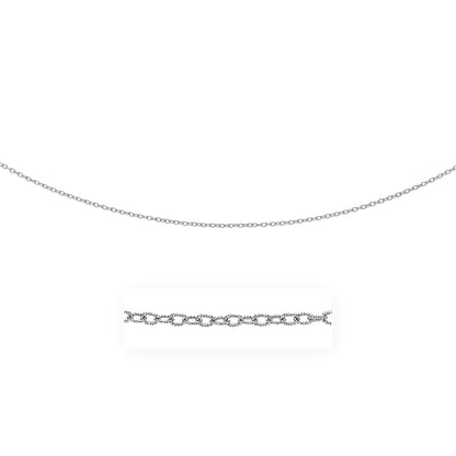 2.5mm 14k White Gold Pendant Chain with Textured Links by Bids.com