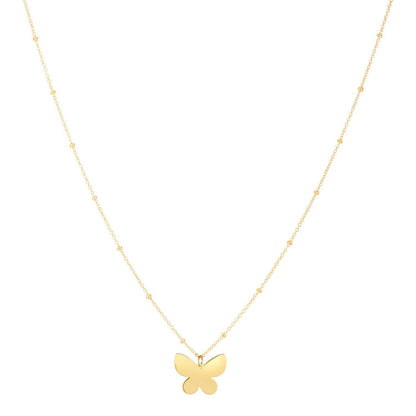 14k Yellow Gold Ppillon Butterfly Necklace