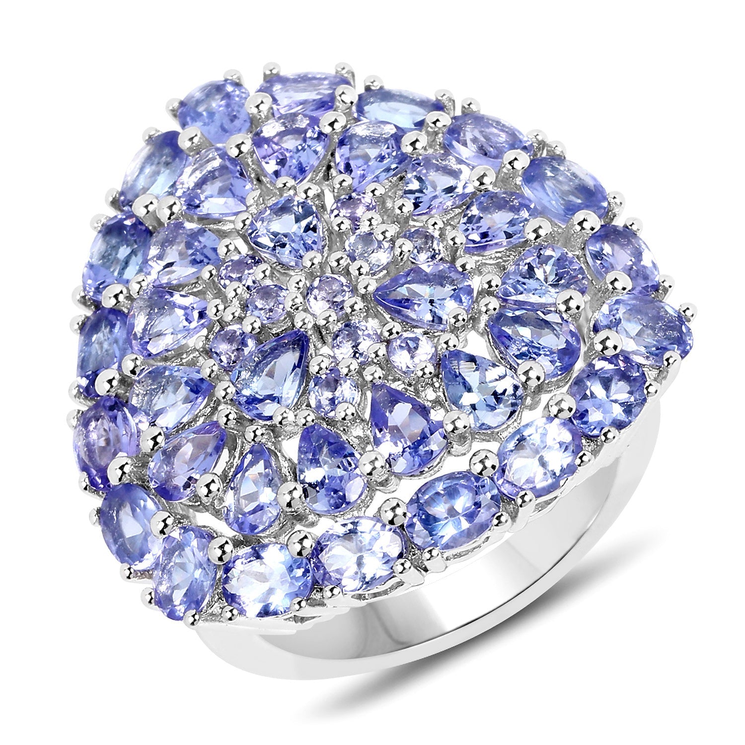 5.93 Carat Genuine Tanzanite .925 Sterling Silver Ring by Bids.com