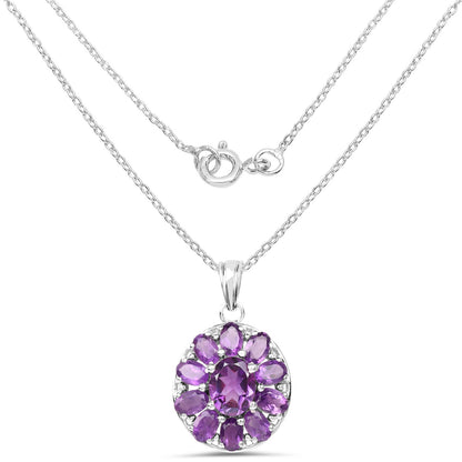 6.50 Carat Genuine Amethyst .925 Sterling Silver Pendant  DestGlow